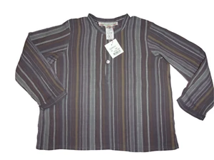 Bonpoint Baby Tunic - Shirt Dark Gray Striped Cotton. Long Sleeve 18M - Picture 1 of 4