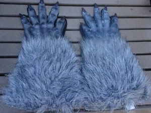 Guantes Manos Disfraz Adulto Bestia Hombre Lobo Gris Dedos Largos Usados Talla Única - Imagen 1 de 6