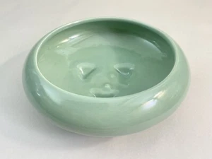 Haeger Round Shallow Bowl Planter Ikebana Vase Mint Green - Picture 1 of 9