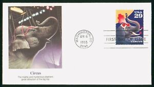 MayfairStamps US FDC Unsealed 1993 Circus Elephant First Day Cover wws56141