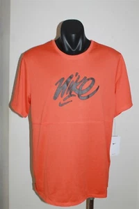 Nike Dri-Fit Running Orange Tee Top Shirt Size Large BNWT Gym Fitness Activewear - Picture 1 of 5