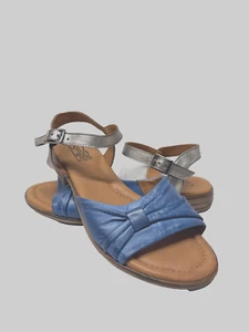 SANDALIAS MUJER MIZ MOOZ HEBILLA TOBILLO AZUL/PLATA 37EU/7US # A-29 - Imagen 1 de 3