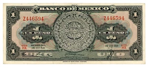Mexico … P-59e … 1 Peso … 18-Marz-1959 … Choice *XF*... Serie "HX"😃 - Picture 1 of 2
