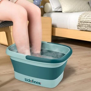 Foldable Foot Bath Basin, Portable Foot Soak Tub with Massage, 15L Green - Picture 1 of 9
