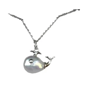 Costume Jewelry Necklace Baroque Freshwater Pearls Fish Pendant Necklace - Picture 1 of 3