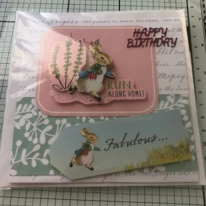 BIRTHDAY CARD, HANDMADE DISNEY'S PETER RABBIT CHARACTERS [ 5 CHOICES AVAILABLE] - Foto 1 di 6