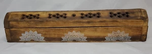 Wood Incense Burner Box With Compartment And Incense - Picture 1 of 10