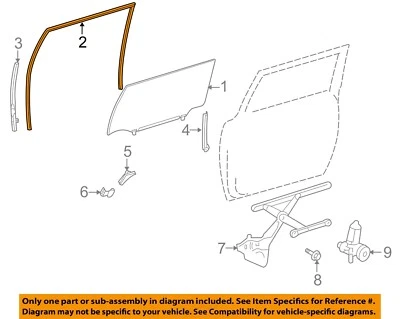 TOYOTA OEM 6814135102 Front Right Door Window Run Channel 2007-14 FJ CRUISER - Image 1 of 2