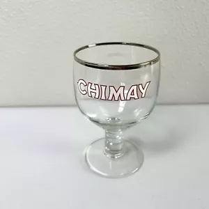 Chimay Beer Glass Chalice Stemmed Goblet Belgium Pub Bar Silver Rim - Picture 1 of 8