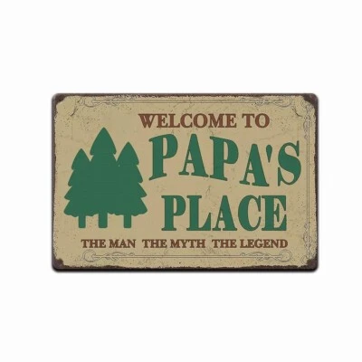 Papa's Place Welcome Sign Man Myth Legend Father's Day Gift Grandpa Grandfather - Image 1 of 4
