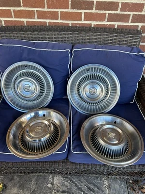 4 OEM 1963 1964 Cadillac Wheel Covers Hub Caps Set 15" Coupe Deville Fleetwood  - Image 1 of 4