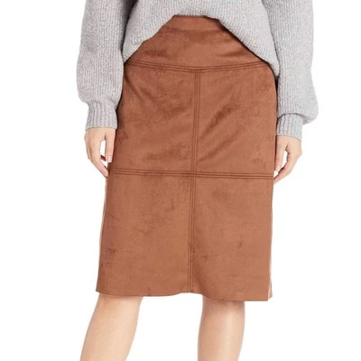 Falda Chaps Imitación Gamuza Panel Marrón Talla 18W Midi Hasta la Rodilla Elastizada Pull-On Nueva con Etiquetas Foto 1 de 4