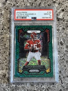 Mira telescópica verde Patrick Mahomes 2023 Panini Prizm #’d/75 PSA 10 GEMA COMO NUEVA - Imagen 1 de 2