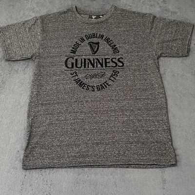 Guinness 图形印花 T 恤男式 L 灰色毛毡加高签名标志 T 恤 — 第 1/4 张图片