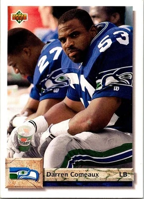  1992 Darren Comeaux 53 Seahawks 65 Upper Deck Football Sports Trading Card  - Image 1 of 2