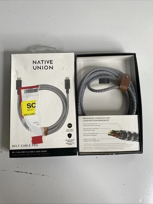 Native Union Fast Charging USB-C To USB-C Cable For Apple Samsung Google - Zebra - Image 1 of 4