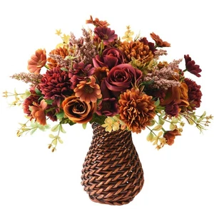 Artificial Flowers with Vase for Decorations,Faux Flower Arrangement in Vase,... - Picture 1 of 6