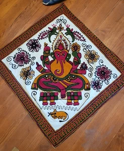 27" SQUARE Tapestry * GANESH * Hindu * Vedic * Alter - Picture 1 of 8