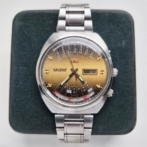 Reloj Orient College Perpetual Calendario Multi Año Automático De Colección Japón MARRÓN - Imagen 1 de 8