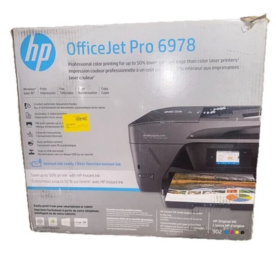 HP OfficeJet PRO 6978 All-In-One Wireless Inkjet Color Printer TESTED🔥 No Ink - Image 1 of 4