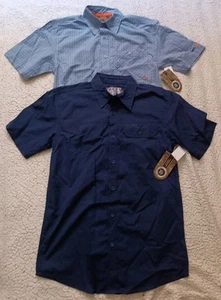 Lot Of 2 Realtree Woven Shirt Men S Blue Short Sleeve Button Up /548 - Picture 1 of 9