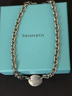 Gargantilla Tiffany & Co Collar Plata Esterlina Regreso a Tiffany Etiqueta Ovalada 925 De Colección Foto 1 de 4