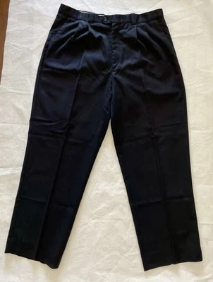 Gabardina vintage años 80 Yves Saint Laurant parte inferior holgada diseñador ajuste negro 35x29 Foto 1 de 4