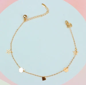 Charming Cavigliera in Oro Rosa con Charms Cuore e Stella, XPAL1036 - Foto 1 di 12