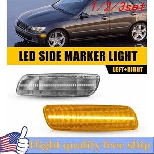 2/4x Lens Clear Amber Front Side Marker LED Light For Lexus 01-2005 GS430 IS300 - Picture 1 of 22