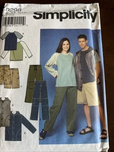Simplicity Pattern 9298 Unisex Jacket,Vest,Pants,Shorts,Knit Top Sz Xs-M - Picture 1 of 3