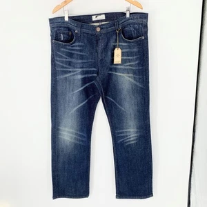 Pantalones de mezclilla Silence is Golden para hombre lavado oscuro pierna recta desgastados EE. UU. talla 38 - Imagen 1 de 16