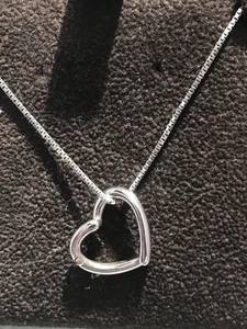 Pandora Silver Necklace With Hearts and Small Diamond - Picture 1 of 1