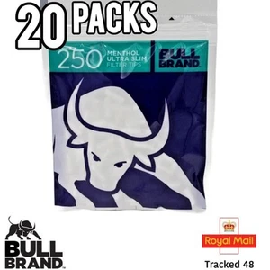 Bull Brand Menthol Ultra Slim Filter Tips 5.3mm (20 Bags) 5000x Tips - Picture 1 of 3