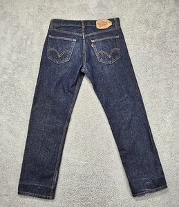 Vintage Levi's 501 Jeans Men's 34x31 Button Fly Dark Wash Denim USA Made Y2K - Picture 1 of 12