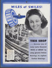 Timken Bearings Miles of Smiles store sign #3 diesel & steam loco yard 1940s