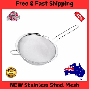 NEW STAINLESS Steel Mesh Kitchen Strainer Flour Oil Colander Sieve Sifter Baking - Picture 1 of 4