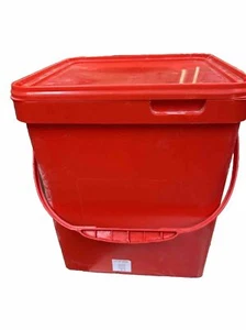 1 X Cubos de comida Agua Plástico 3 galones Latas de pintura vacías con tapa Rojo Grande 15 L - Imagen 1 de 2