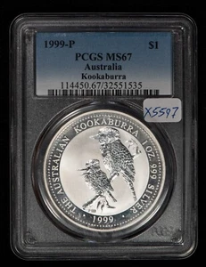 1999-P $1 Australia 1 oz Silver Coin Kookaburra Coin - PCGS MS 67 - SKU-X5597 - Picture 1 of 4