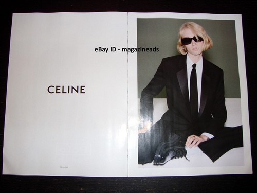 CELINE 2 pagine rivista STAMPA ANNUNCIO ESTATE 2024 TESS BREEDEN Hedi Slimane