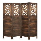 3/4/6/8 Panel Room Divider Wood/Weave Folding Home Privacy Screen Wall Partition