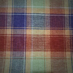 Woven Glencoe Sutherland Home check Fabric Lime units of 120cm Lth 137cm Wide. - Picture 1 of 4