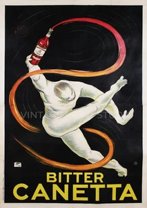 Canetta de licor italiano 1925 publicidad Art deco estampado en lona Giclee 20X28 - Imagen 1 de 2