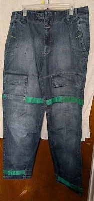 Pantalones de mezclilla para hombre Le Jean De Marithe Francois Girbaud años 90 cinta verde 36 x 34 Foto 1 de 4