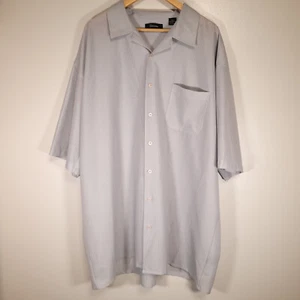 Damante Men's 3XLT Gray/Blue Short Sleeve Button Up Shirt Lightweight - Picture 1 of 7