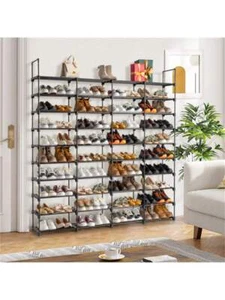 10 Tiers Shoe Rack Storage Organizer Shoe Shelf Organizer for 80 Pairs Shoe - Picture 1 of 10