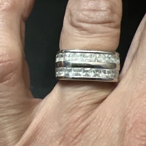 Anello sfaccettato in argento sterling misura 7,25 ((EB550) - Foto 1 di 4