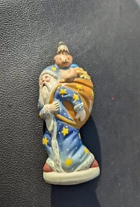 Vaillancourt Starlight Blue Father Christmas with Teddy #184 NOS Vintage - Picture 1 of 13