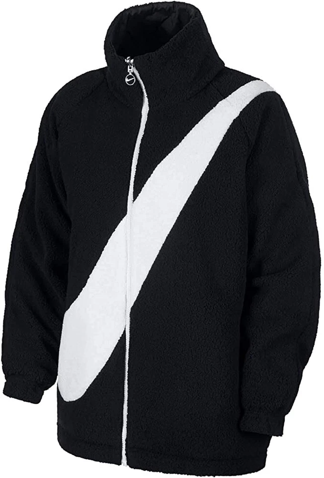 NIKE WOMENS ICON CLASH CROPPED FLEECE CREW SWEATER SHIRT DD5069-010 Sz XL