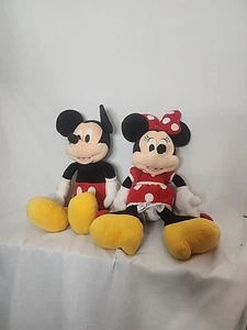 Disney Store Plush Minnie & Mickey Mouse Set of 2 Plush Stuffed Animal Toys 18in - Picture 1 of 3
