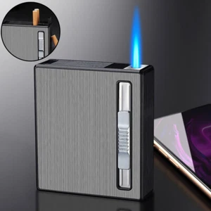 Zigarettenetui mit Feuerzeug,Gasfeuerzeug 2-in-1 Zigarettenbox für 20 Zigaretten - Bild 1 von 12
